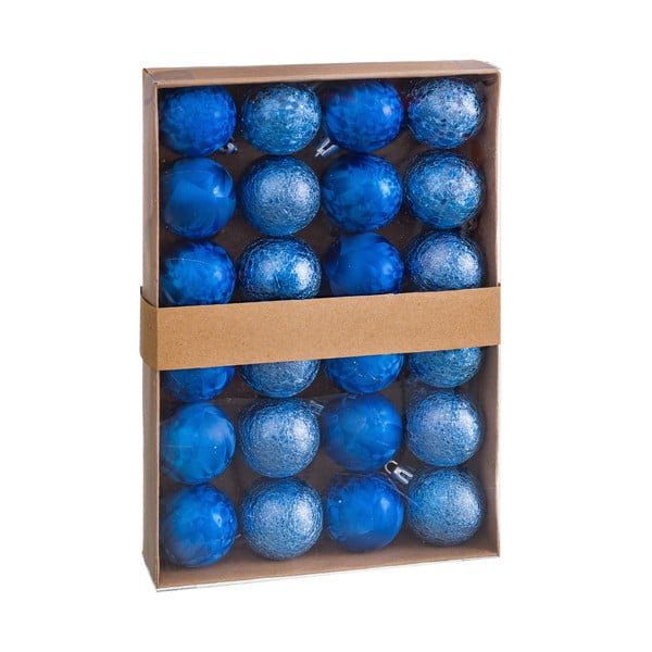 Set od 24 božićna ukrasa u plavoj boji Unimasa Aguas, ø 4 cm