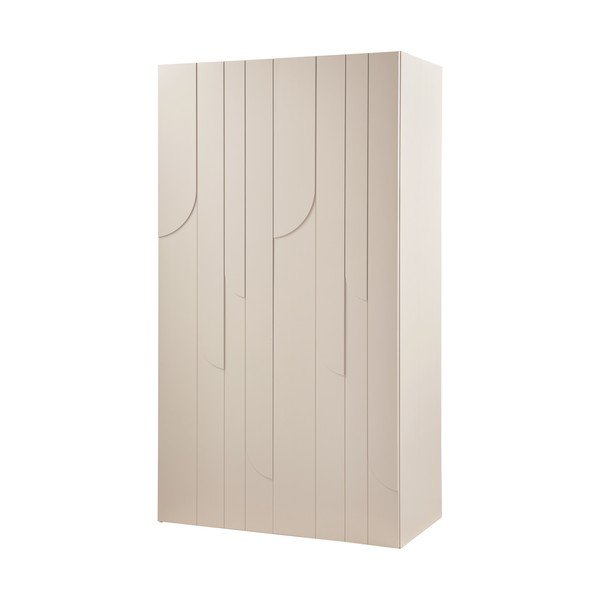 Svijetlo sivi ormar od masivnog bora 110x200x57 cm Rain – WOOOD