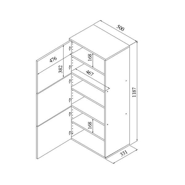 Crni ormarić za cipele s bijelom osnovom Symbiosis Bamboo-image-2