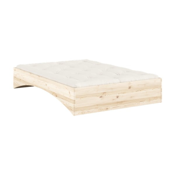 Bračni krevet od masivnog bora bez uzglavlja 140x200 cm u prirodnoj boji Orbit – Karup Design-image-4