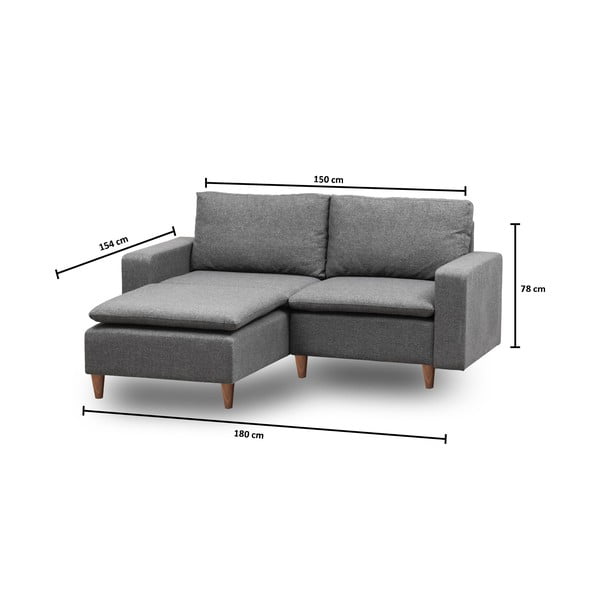 Siva kutna garnitura (s lijevim kutom) Lungo – Balcab Home-image-2