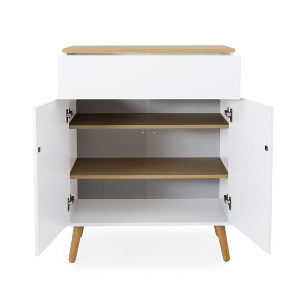 Bijela komoda s nogama od hrastovog drva Tenzo Dot, širina 79 cm-image-2