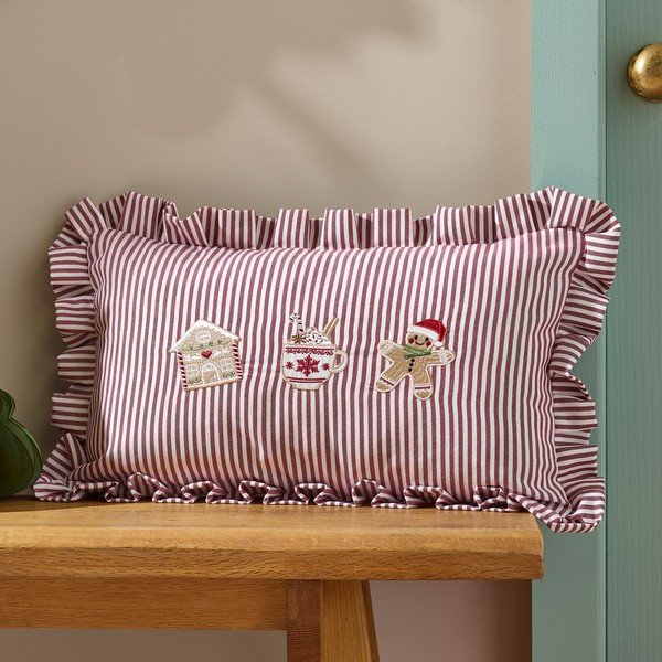 Ukrasni jastuk s božićnim motivom 30x50 cm Christmas Gingerbread Stripe – Catherine Lansfield-image-1