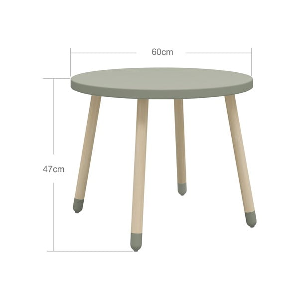Svijetlozeleni dječji stol Flexa Dots, ø 60 cm-image-2