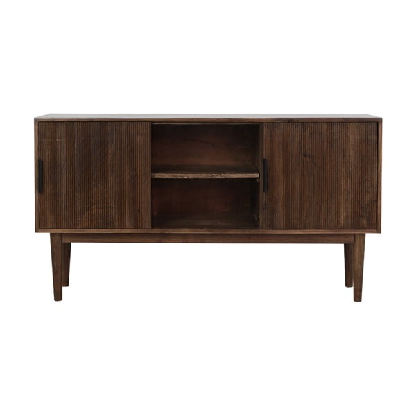 Tamno smeđa niska komoda od masivnog drveta 150x80 cm Bitika – Light & Living-image-2