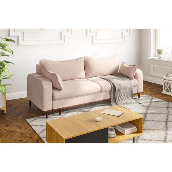 Bež sofa od samta 220 cm Beata – Ropez-image-1