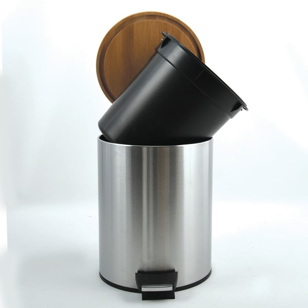 Željezna kanta za smeće s pedalom u mat srebrnoj boji 5 l   Adonis – Spirella-image-2