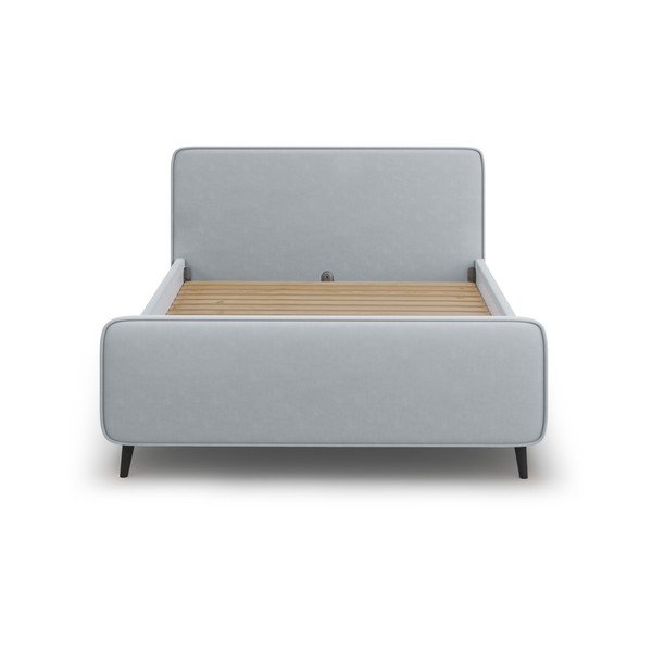 Svijetlo sivi tapecirani bračni krevet s podnicom 180x200 cm Kaia - Micadoni Home-image-2