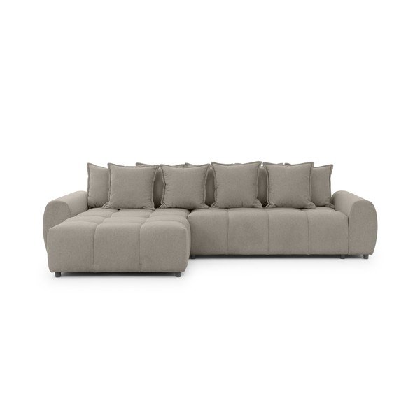 Smeđe-siva kutna garnitura (s lijevim kutom/s ležaljkom) Albane  – Ropez