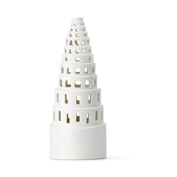 Bijeli keramički božićni svijećnjak Kähler Design Lighthouse, ø 9 cm