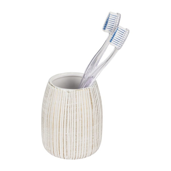Bijela/u zlatnoj boji keramička čaša za četkice za zube Pascoli – Wenko-image-2