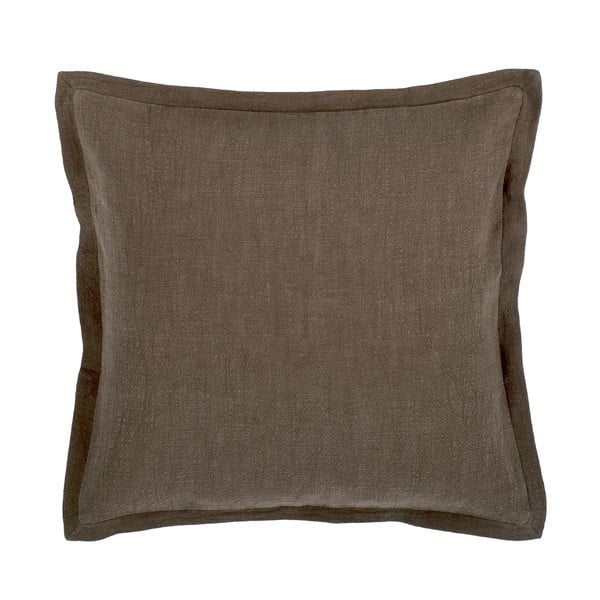 Smeđe-sivi jastuk od lana Tiseco Home Studio, 45 x 45 cm