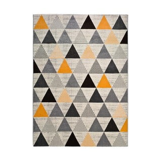Sivo-narančasti tepih Univerzalni trokut Leo, 140 x 200 cm