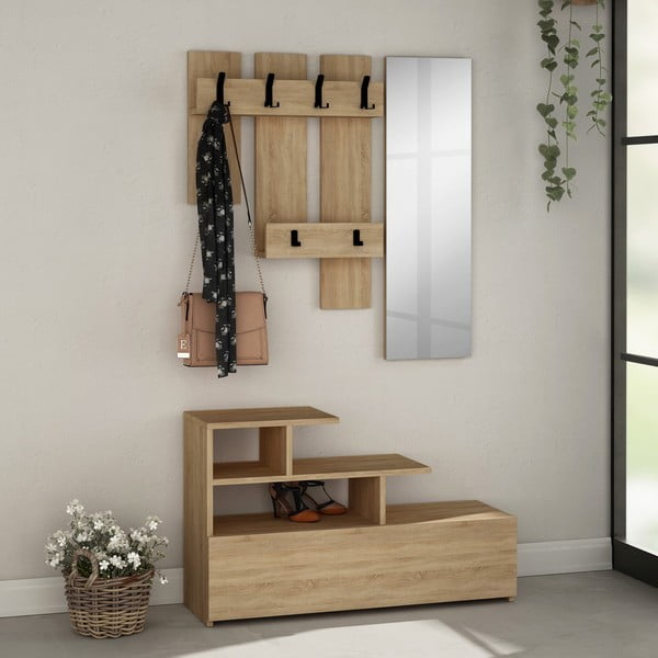 Garnitura za predsoblje u dekoru hrasta Vesty - Kalune Design-image-2