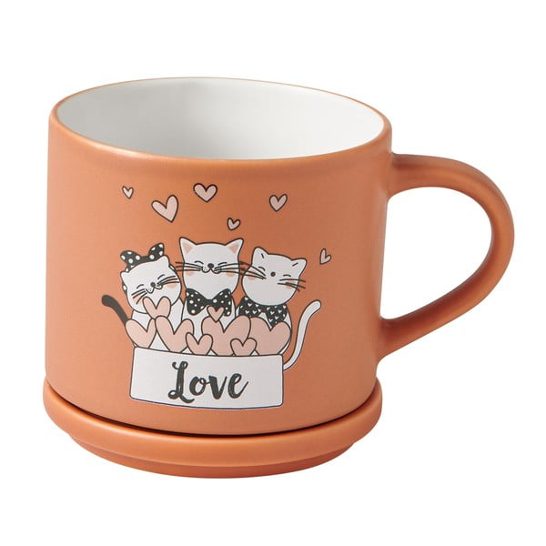 Narančaste/bež porculanske šalice u setu 2 kom 350 ml Cats – Brandani-image-3