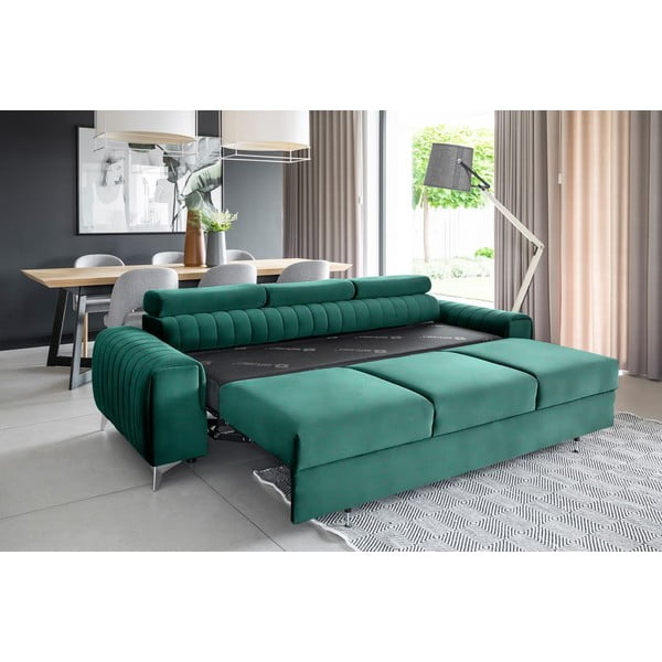 Zelena baršunasti sklopiva sofa 261 cm Laurence – ELTAP-image-4