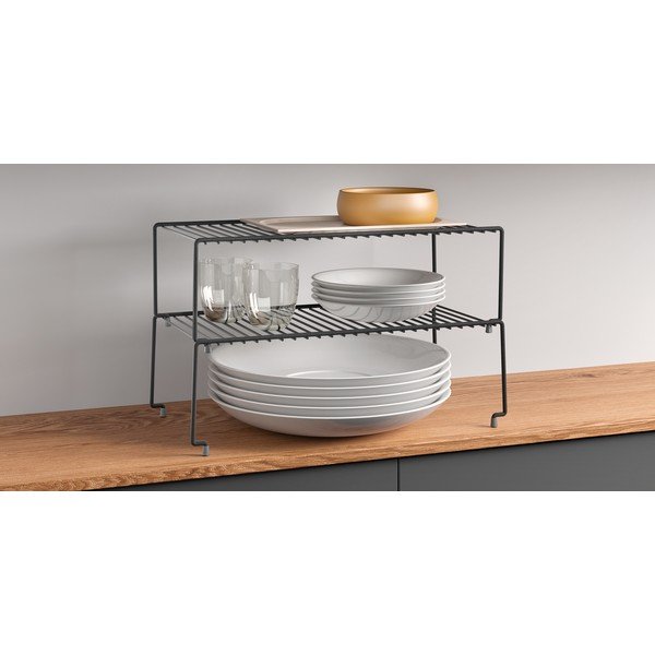 Crna dodatna polica za kuhinju Metaltex Brooklyn Lava-image-1