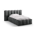 Tamno sivi tapecirani krevet s prostorom za odlaganje s podnicom 90x200 cm Lupine – Micadoni 