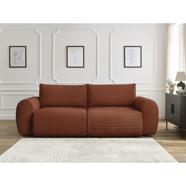 Ciglasta sklopiva sofa od samta 257 cm Lucien – Bobochic Paris-image-1