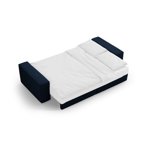 Tamno plava sklopiva sofa od bouclé tkanine 247 cm Jodie – Micadoni Home-image-4