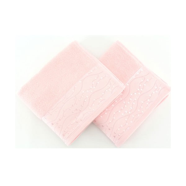 Set od 2 ružičasta ručnika od čistog pamuka Tomuruk, 50 x 90 cm