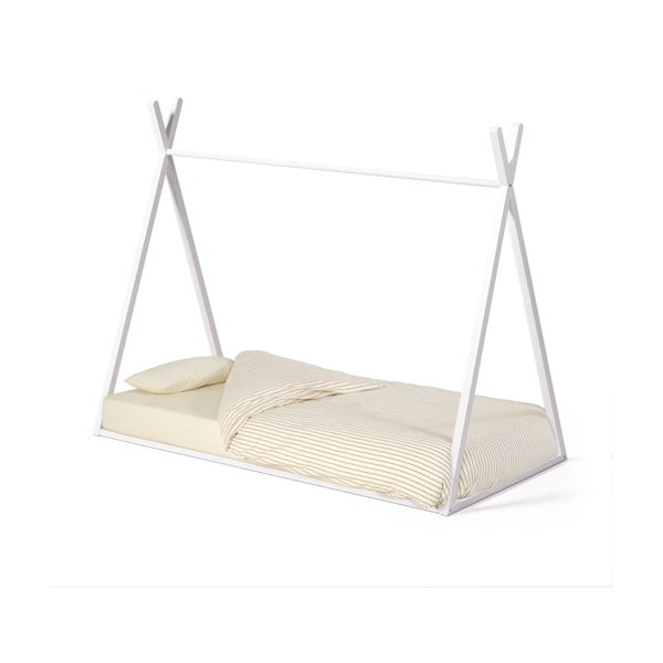Bijeli dječji krevet od masivne bukve u obliku kućice s podnicom 90x190 cm Maralis – Kave Home-image-4