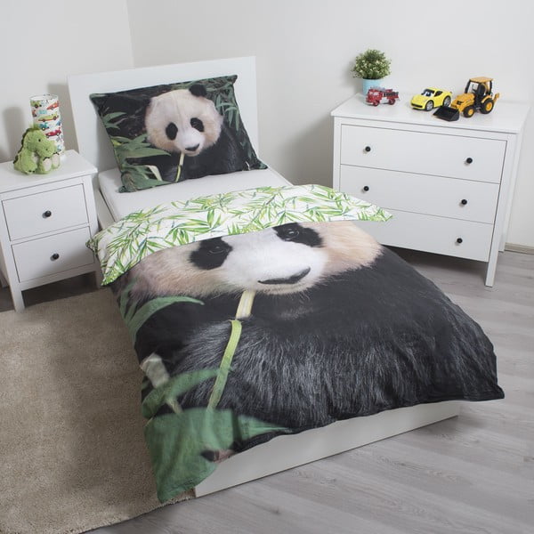 Pamučna dječja posteljina za krevet za jednu osobu 140x200 cm Panda – Jerry Fabrics-image-2