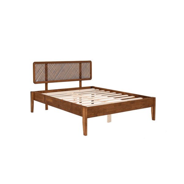 Krevet od masivne smreke s podnicom 90x200 cm u prirodnoj boji/tamno smeđi Izabelya – Kalune Design