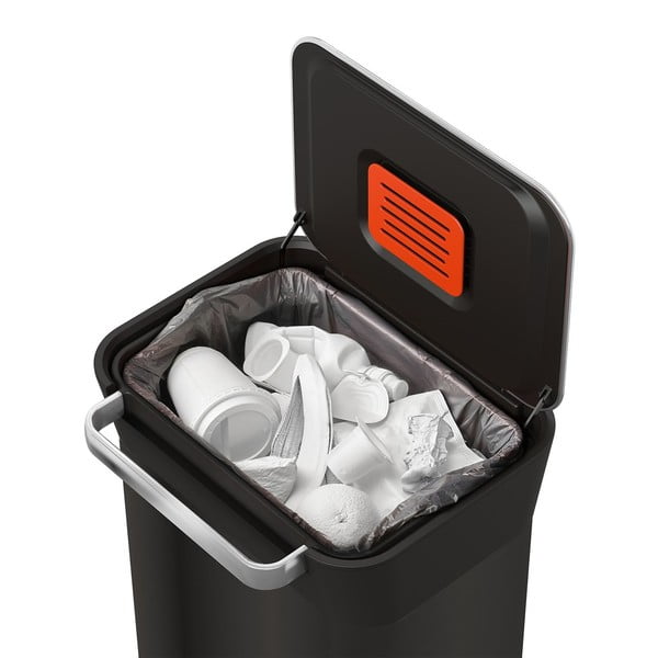 Crna željezna kanta za smeće s pedalom 30 l Titan – Joseph Joseph-image-4
