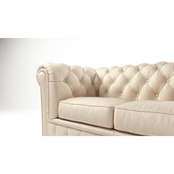 Krem baršunasta sofa 184 cm Cambridge - Ropez-image-3
