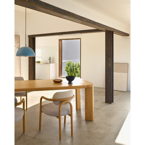 Proširiv blagovaonski stol s pločom stola u dekoru hrasta u prirodnoj boji 100x200 cm Jondal – Kave Home-image-1