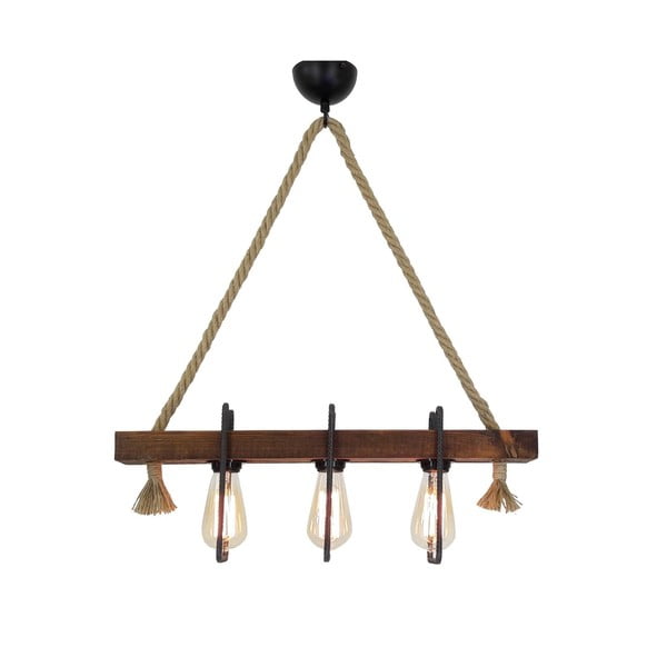 Drvena stropna viseća svjetiljka Demir, 3 žarulje