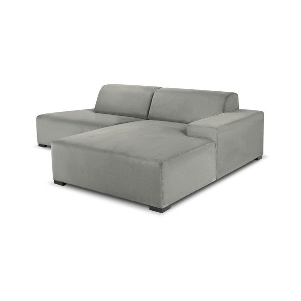 Svijetlosiva baršunasta kutna sofa Cosmopolitan Design Hobart, desni kut-image-4