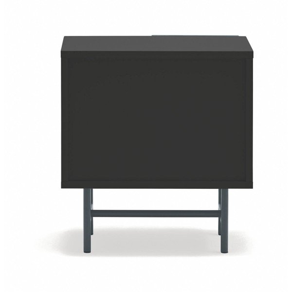 Crni/antracitno sivi noćni ormarić u mat dekoru s policama Nube – Teulat-image-4