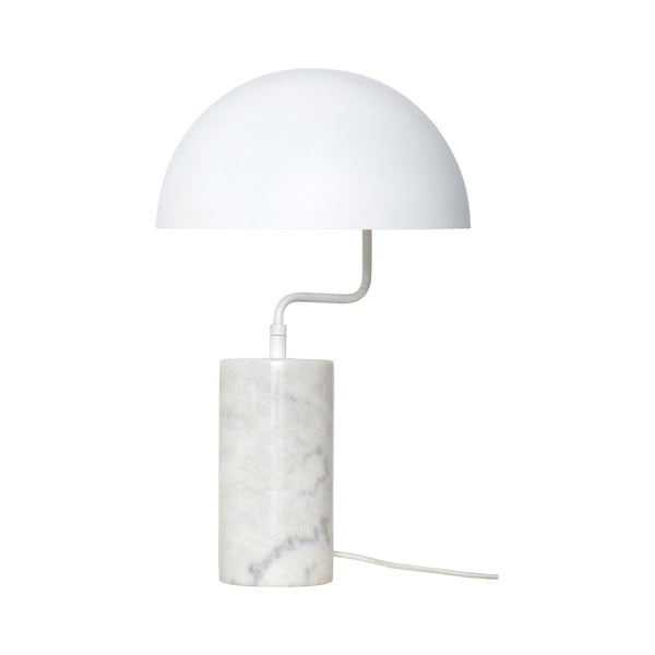 Stolna svjetiljka od bijelog željeza s mramornim detaljima Hübsch Gero