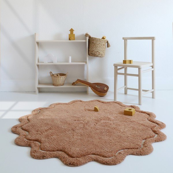 Ciglasti periv/ručno rađen pamučan okrugao tepih ø 110 cm Sweet April Toffee – Nattiot-image-3