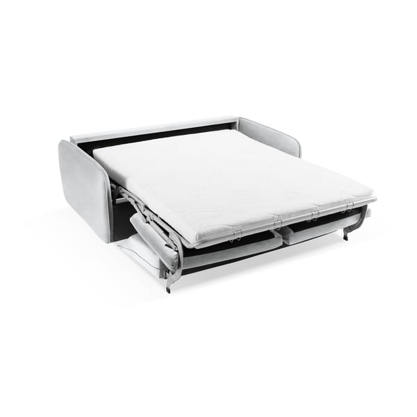 Svijetlo siva baršunasta sklopiva sofa 214 cm Vienna – Cosmopolitan Design-image-4