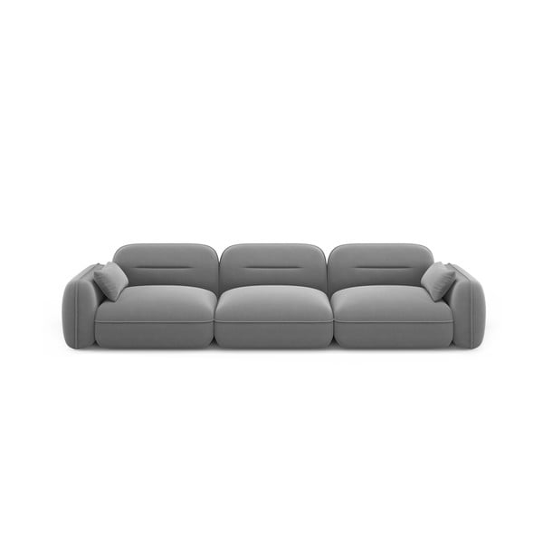 Svijetlo siva baršunasti sofa 320 cm Audrey – Interieurs 86