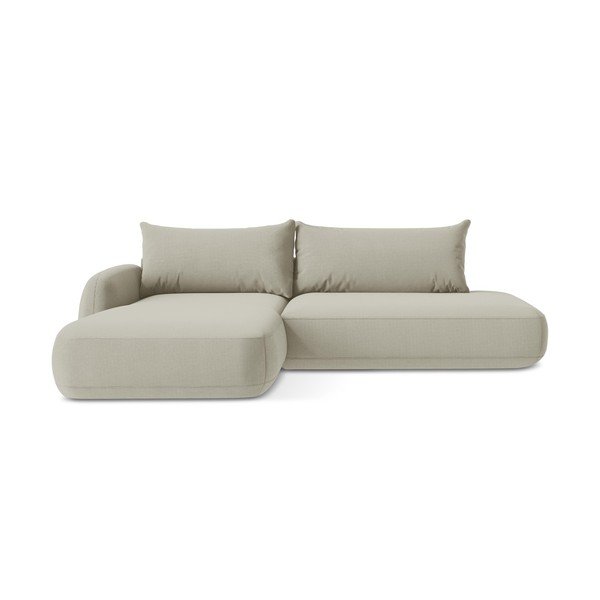 Bež sklopiva kutna garnitura (s lijevim kutom/s ležaljkom) Hale – Makamii