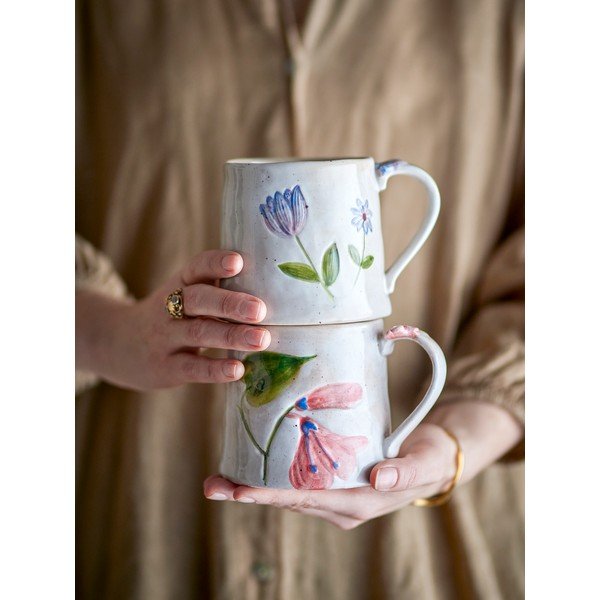 Krem keramičke šalice u setu 2 kom 430 ml Camilla – Bloomingville-image-4