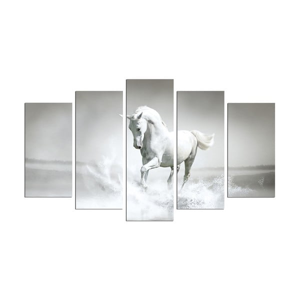 Višedijelna slika Bijeli konj, 110 x 60 cm