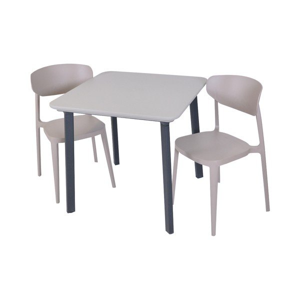 Svjetlo smeđa plastična vrtna stolica Mare – Rojaplast-image-1