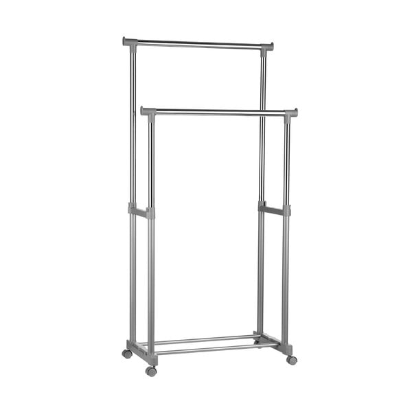 Metalni teleskopski/mobilni stalak za odjeću u srebrnoj boji – Premier Housewares