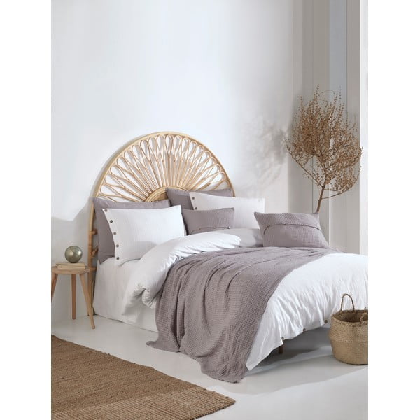 Bijela posteljina za bračni krevet/za produženi krevet od renforce pamuka 240x220 cm Como Striped – Mila Home Luxury-image-1