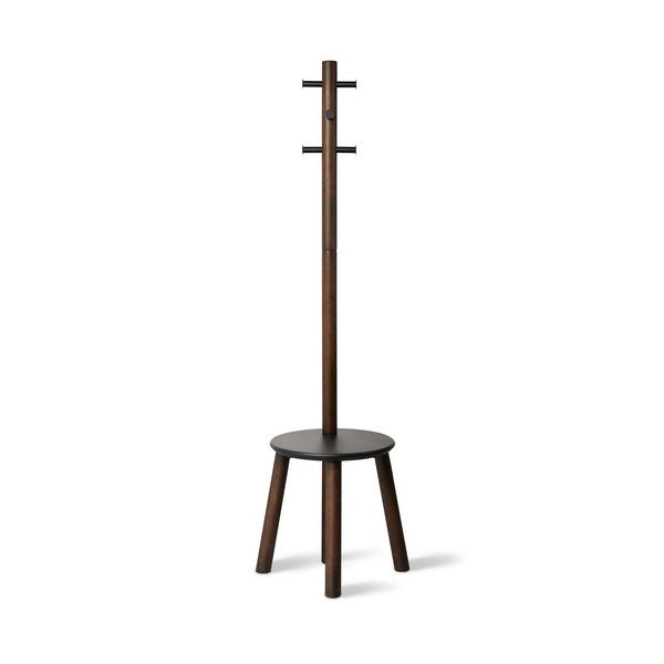 Crna drvena vješalica od prirodne gume Pillar - Umbra-image-2