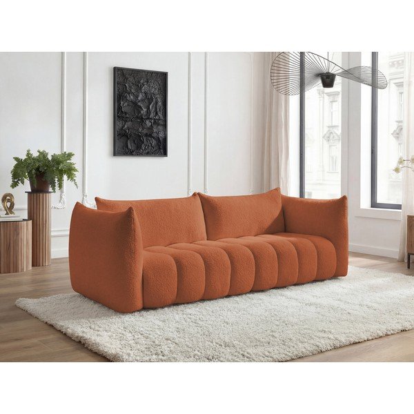 Narančasta sofa od bouclé tkanine 286 cm Azra – Bobochic Paris-image-1