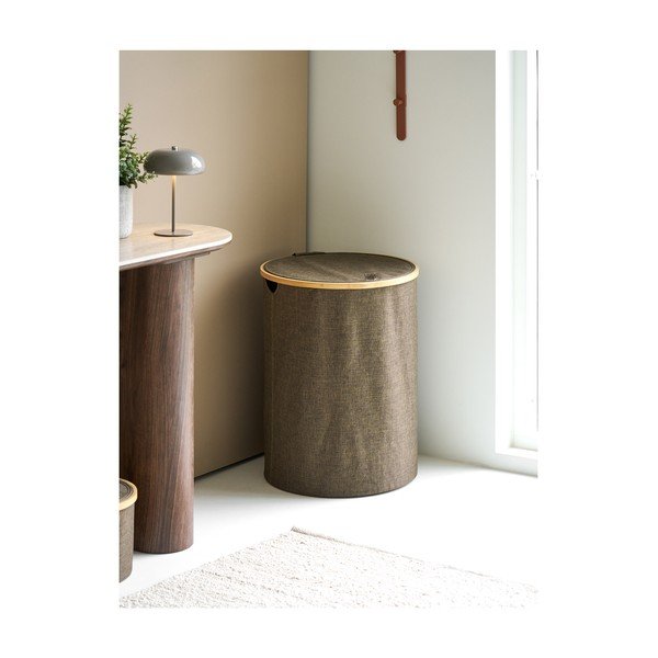 Smeđa tekstilna košara za rublje Noto – House Nordic-image-1