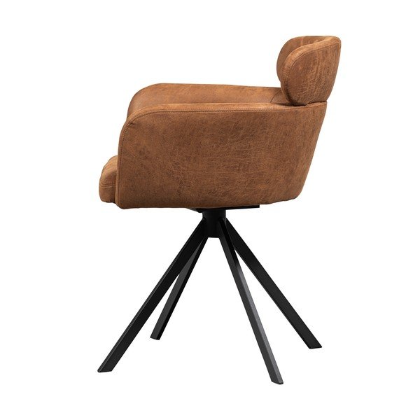 Konjak smeđa podstavljena blagovaonska stolica s naslonima za ruke Fenne – WOOOD-image-4