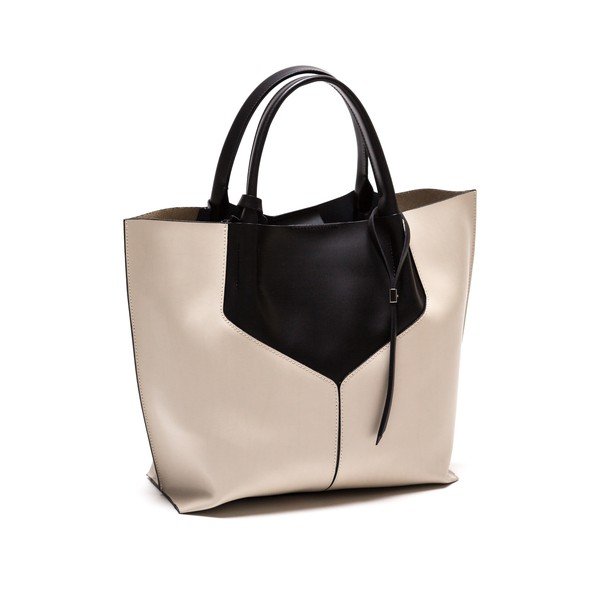 Kožna torbica Anna Luchini 86 Nero Beige-image-2