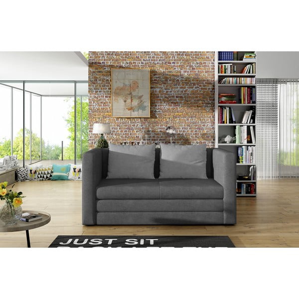 Siva sklopiva sofa od šenila 132 cm Neva – ELTAP-image-1